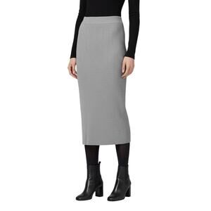 Rachel Rachel Roy Ribbed Midi Skirt Gray Knit Women Medium NWT